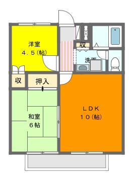 マーブルヒル(2LDK/1階)の間取り写真