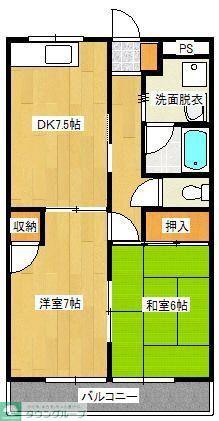 メゾンK(2DK/1階)の間取り写真