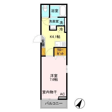 シャインピークス上越妙高 B(1K/3階)の間取り写真