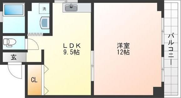 いしだビル(1LDK/3階)の間取り写真