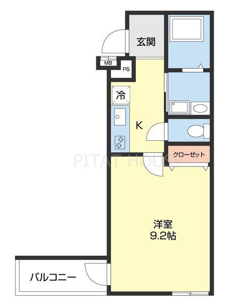 フジパレス和歌山木広ノース(1K/2階)の間取り写真