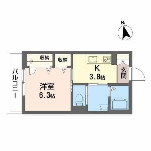 ソラーナ(1K/3階)の間取り写真