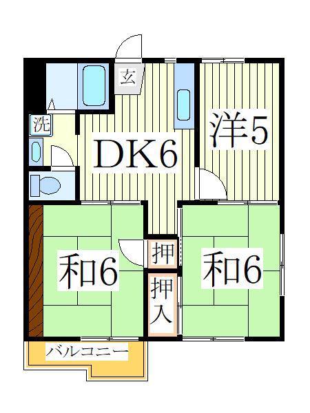 ハイメリッヒODA(3DK/2階)の間取り写真