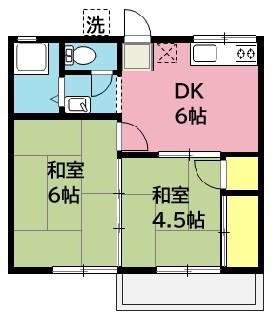 第一あかねコーポ(2DK/1階)の間取り写真