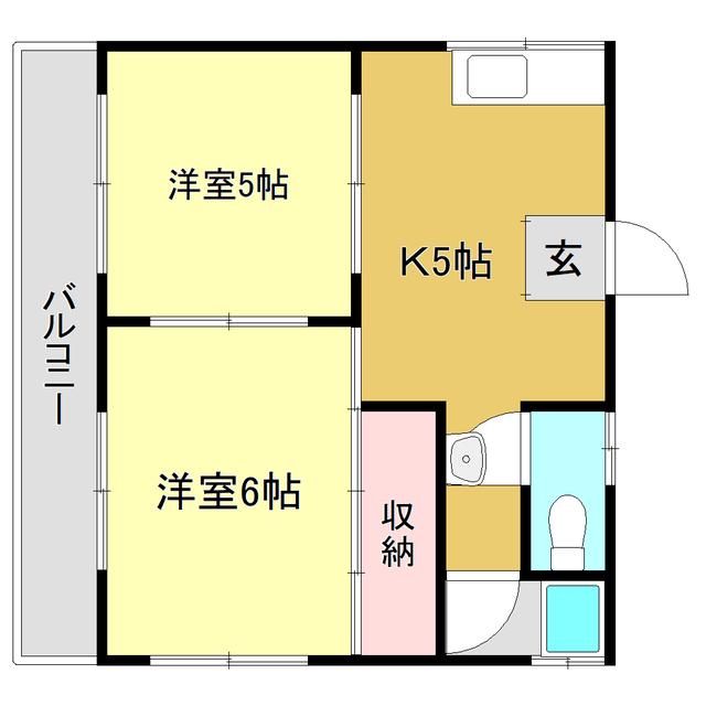 ホームズ第一(2K/3階)の間取り写真