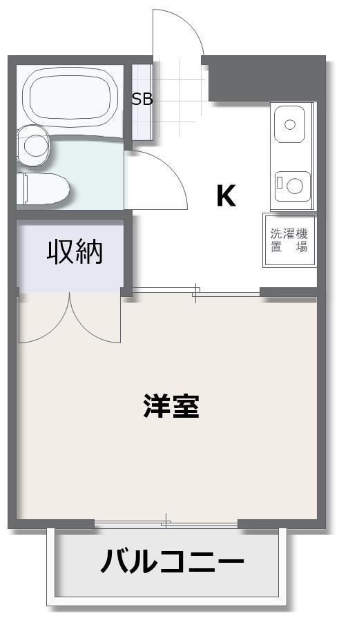 ブルーメンホーフII(1K/1階)の間取り写真