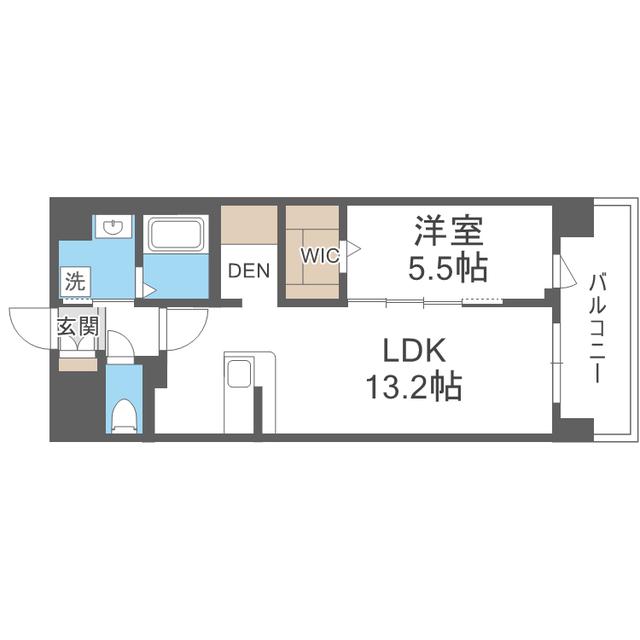 リヴェルナ平尾(1LDK/5階)の間取り写真