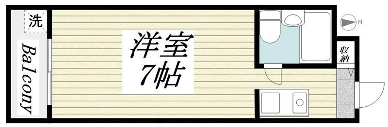 メゾンドアヴニール(ワンルーム/3階)の間取り写真
