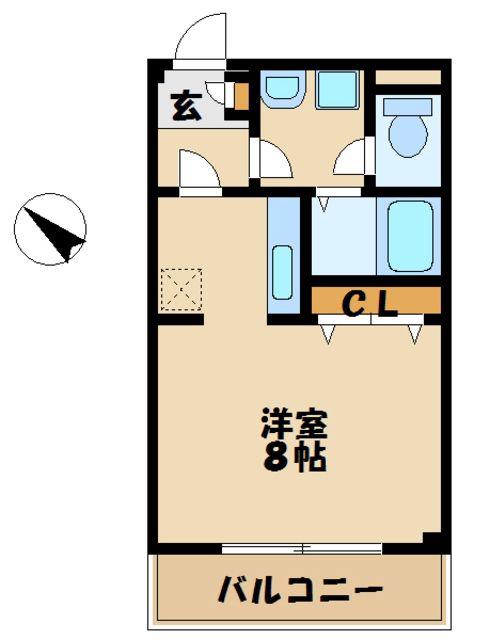 ラヴィール(1K/5階)の間取り写真