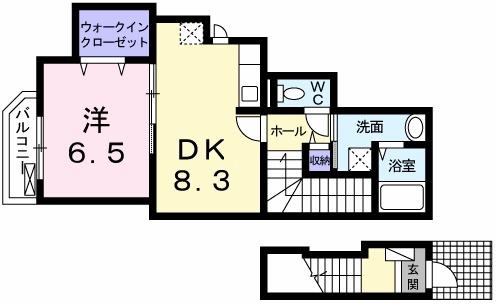 ベル・アンビエンテ(1LDK/2階)の間取り写真