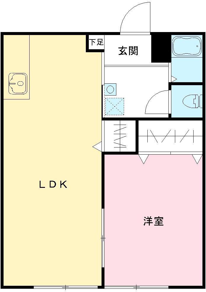 栗ハイツ(1LDK/1階)の間取り写真