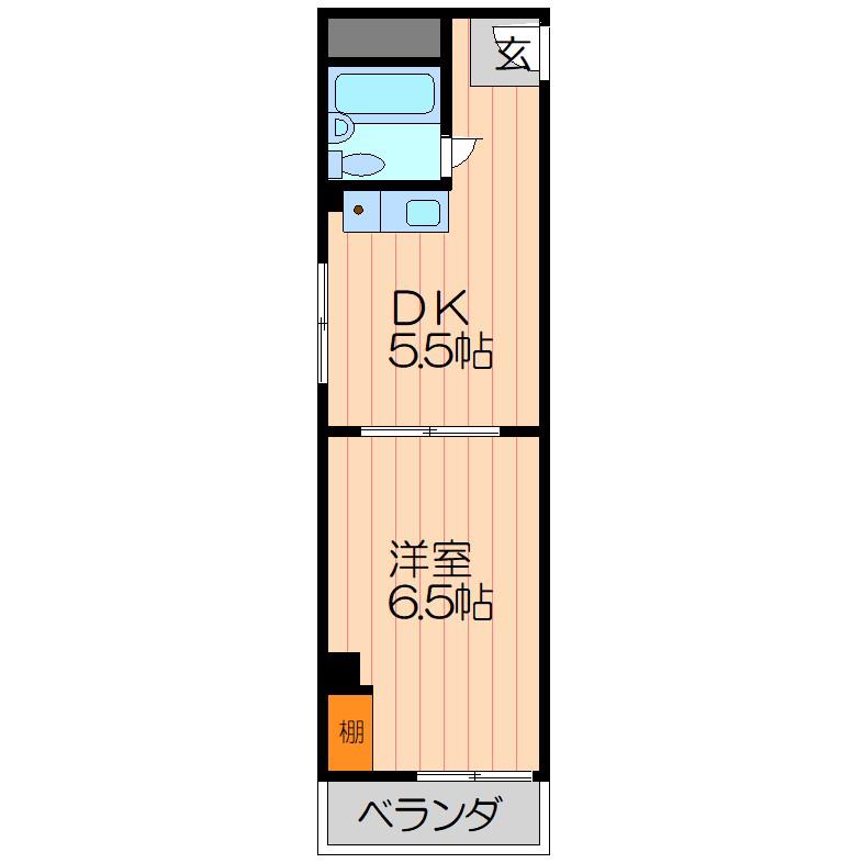 リマーク・オーワダ(1DK/2階)の間取り写真