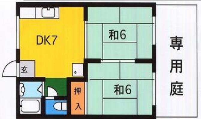 エステート尾久(2DK/1階)の間取り写真
