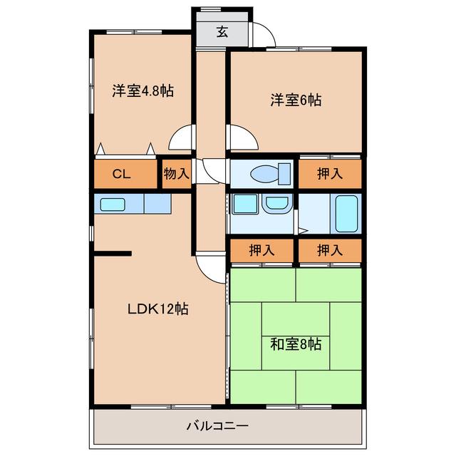 シャトー・ルミエール(3LDK/5階)の間取り写真
