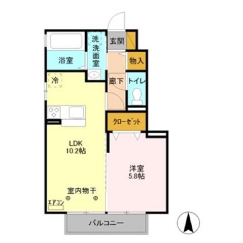 セジュールさくら(1LDK/1階)の間取り写真