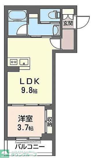 JANGA 幕張本郷(1LDK/2階)の間取り写真
