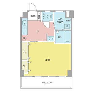 メゾンカフカス(1K/2階)の間取り写真