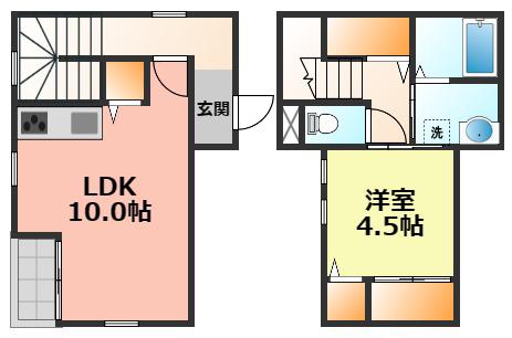 MS COURT(1LDK/1階)の間取り写真