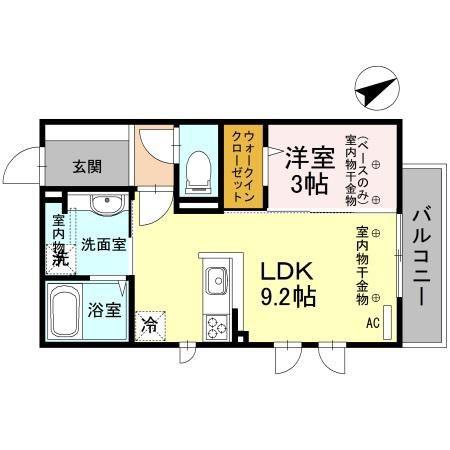 セジュールSEIWA(1LDK/3階)の間取り写真