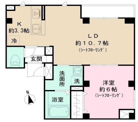 荒川区西日暮里六丁目計画(1LDK/3階)の間取り写真
