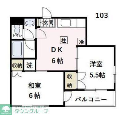 ミキハウス(2DK/1階)の間取り写真