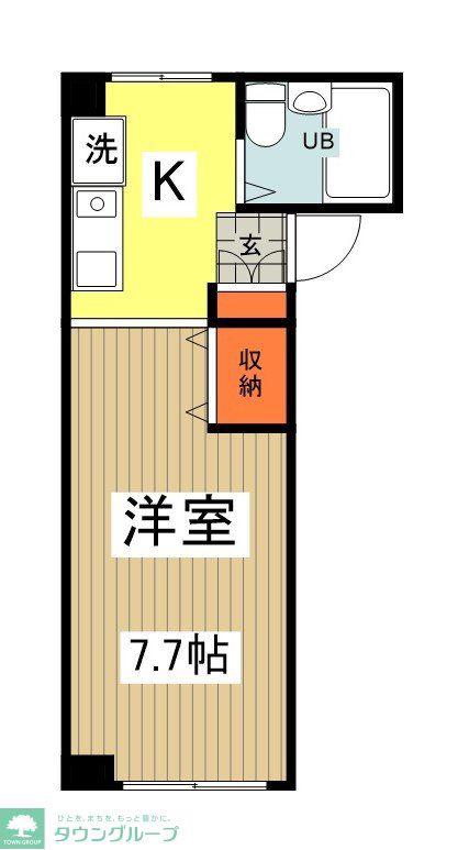 平塚ビル(1K/3階)の間取り写真