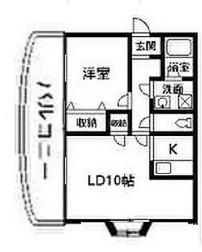 プレシャス(1LDK/1階)の間取り写真