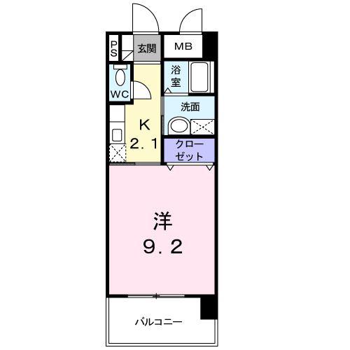 ベルマーレ(1K/3階)の間取り写真