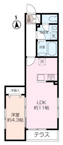 ALTIRA池袋本町(1LDK/1階)の間取り写真