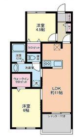 ジョイフルガーデン金山町(2LDK/3階)の間取り写真