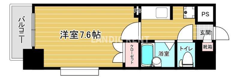 リファレンス県庁口(1K/1階)の間取り写真