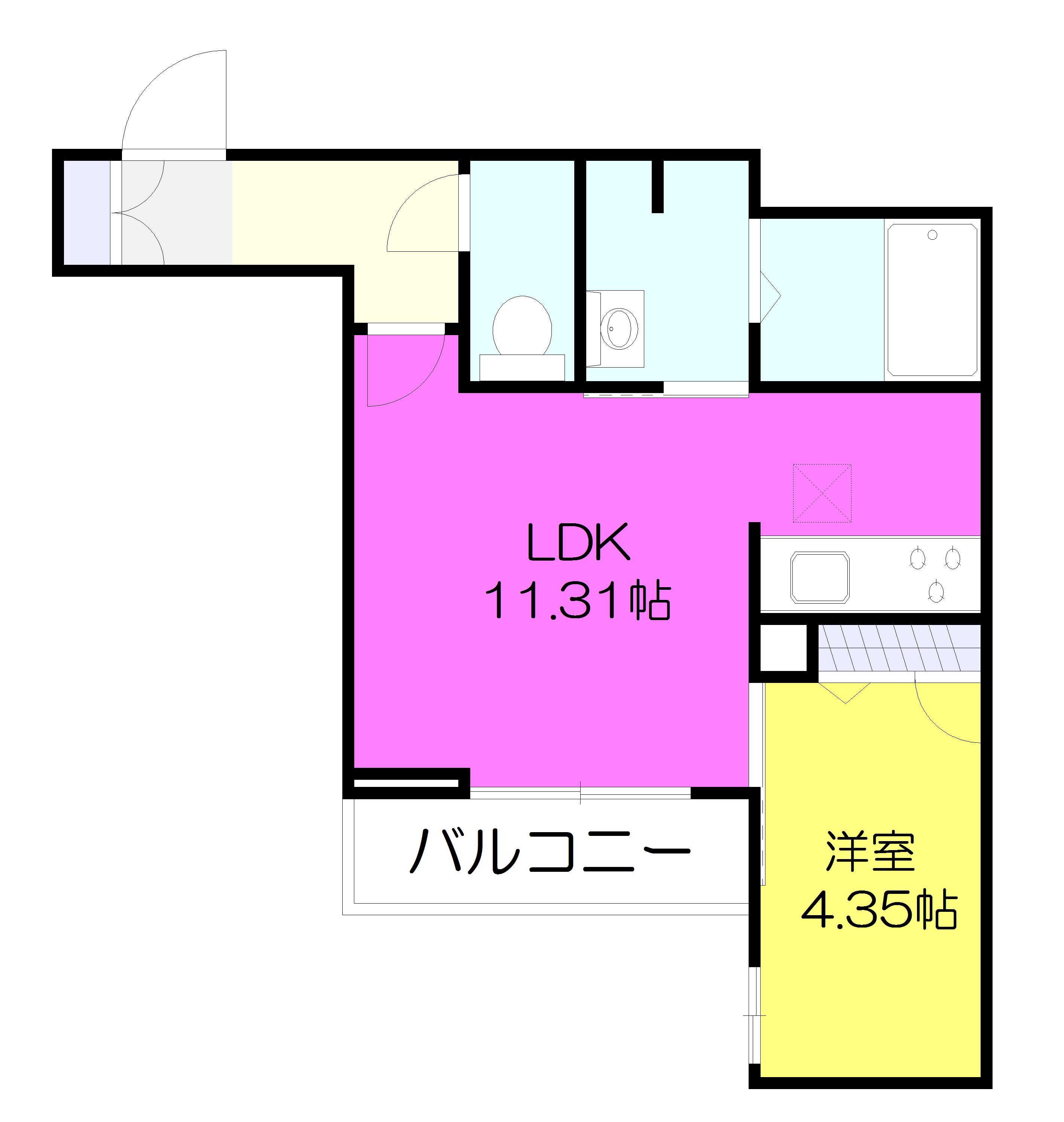 シャーメゾンSKIII(1LDK/1階)の間取り写真