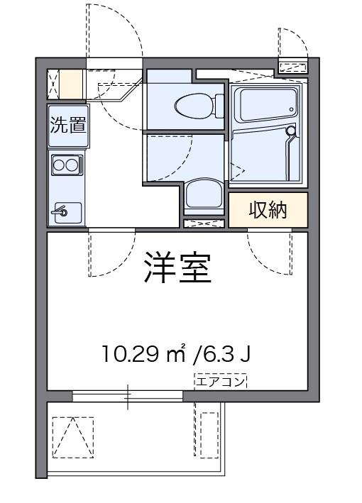 アビタシオンN(1K/2階)の間取り写真