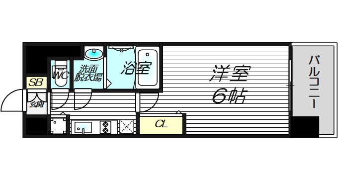 プレサンス梅田東ディアロ(1K/10階)の間取り写真