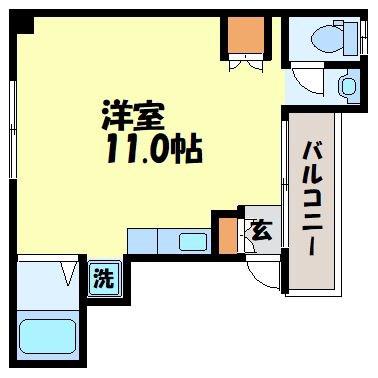 リベーレ矢の平(ワンルーム/2階)の間取り写真