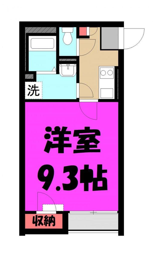 ラーナ2(1K/1階)の間取り写真