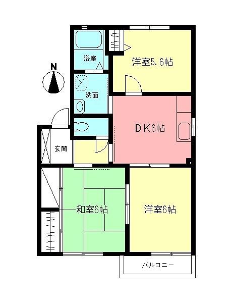 フェアロージュ(3DK/2階)の間取り写真