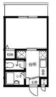 クレセントハイツ(1K/2階)の間取り写真