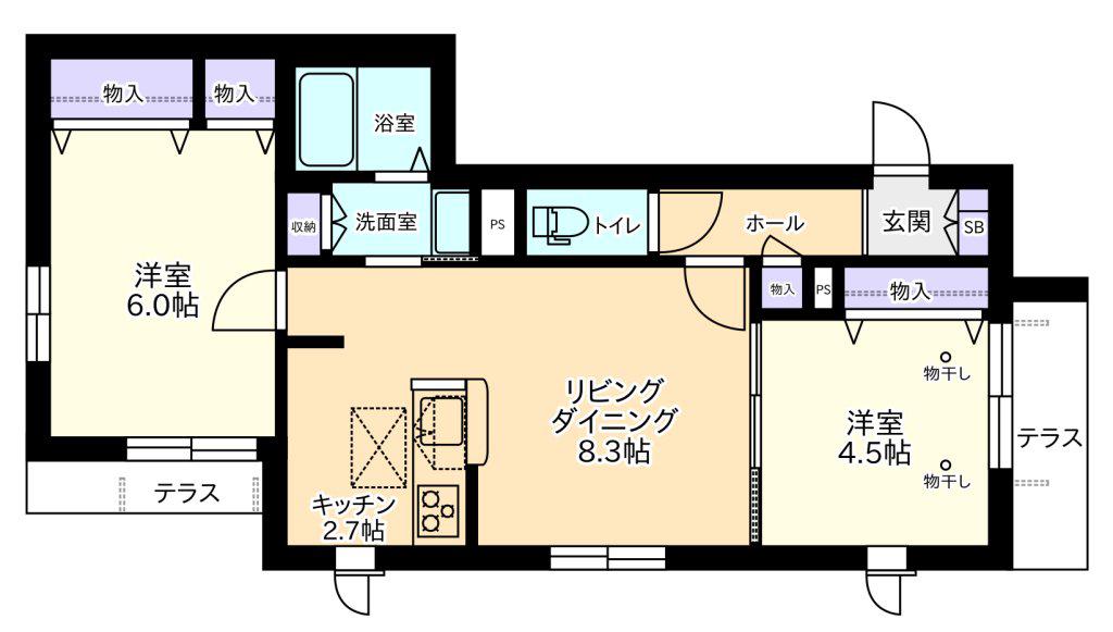 メゾンブランシュール(1LDK/1階)の間取り写真