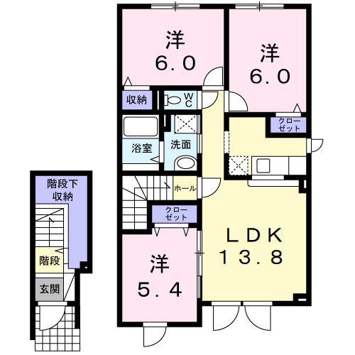 BELLE MAISON(3LDK/2階)の間取り写真