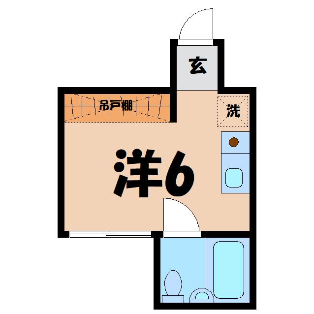 和泉ハイツ(ワンルーム/2階)の間取り写真