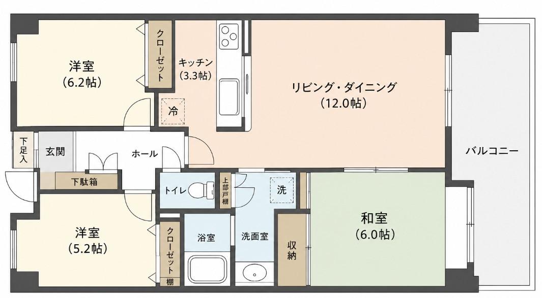 ダイアパレス光が丘(3LDK/5階)の間取り写真
