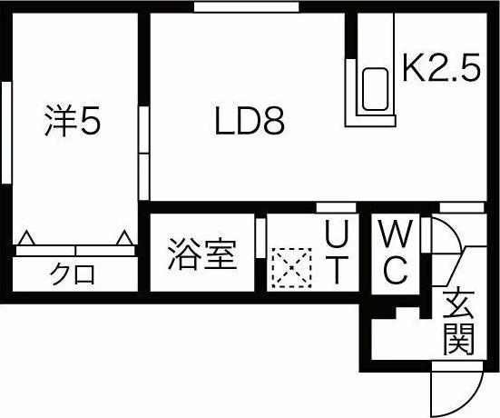FOUR STREAM RESIDENCE南6条(1LDK/1階)の間取り写真