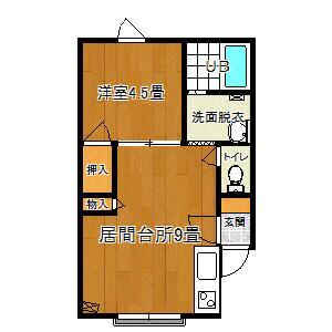エクセレントホーム(1LDK/2階)の間取り写真
