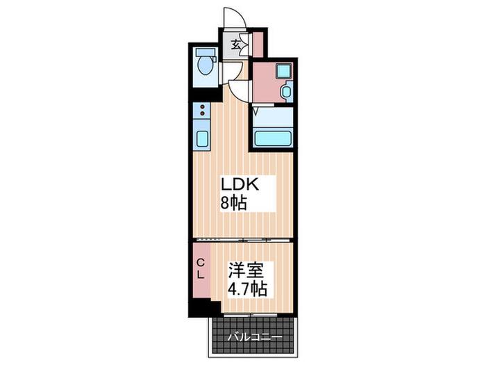 グランシーハイム光町(1LDK/9階)の間取り写真
