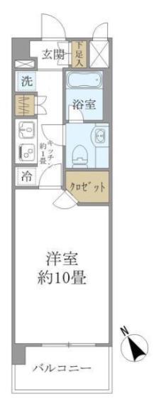 エコロジー上板橋レジデンス(1K/4階)の間取り写真