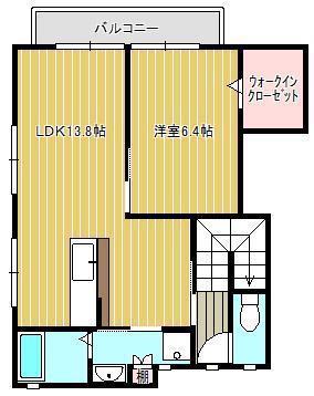 スカイガーデン三条4号地(1LDK/2階)の間取り写真
