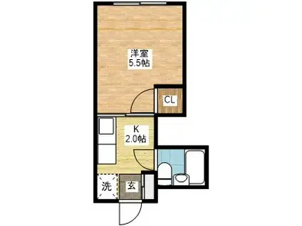 コーポホンダ(1K/3階)の間取り写真