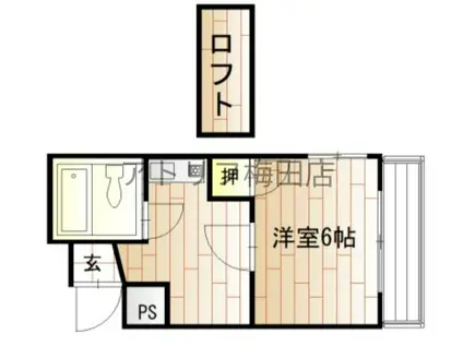 野崎KS(1K/2階)の間取り写真
