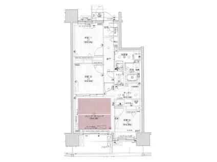 リベール明石THEFRONT(3LDK/15階)の間取り写真